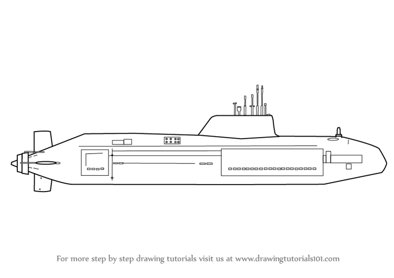 800x566 Learn How To Draw A Submarine - Submarine Drawing