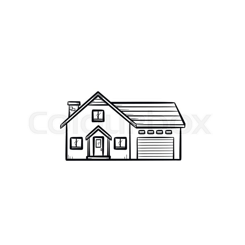 800x800 suburban house hand drawn outline stock vector colourbox - Suburban Drawing