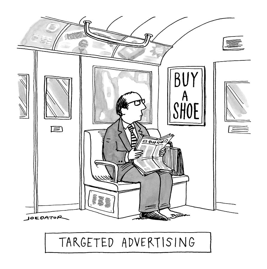 894x900 targeted advertising a man sits on the subway drawing - Subway Drawing