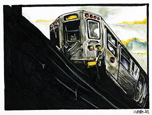 300x228 nyc subway drawings fine art america - Subway Train Drawing