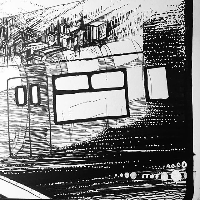 640x640 View From A Tokyo Subway Train - Subway Train Drawing