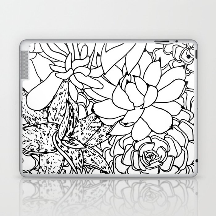 700x700 succulent line drawing laptop ipad skin - Succulent Line Drawing