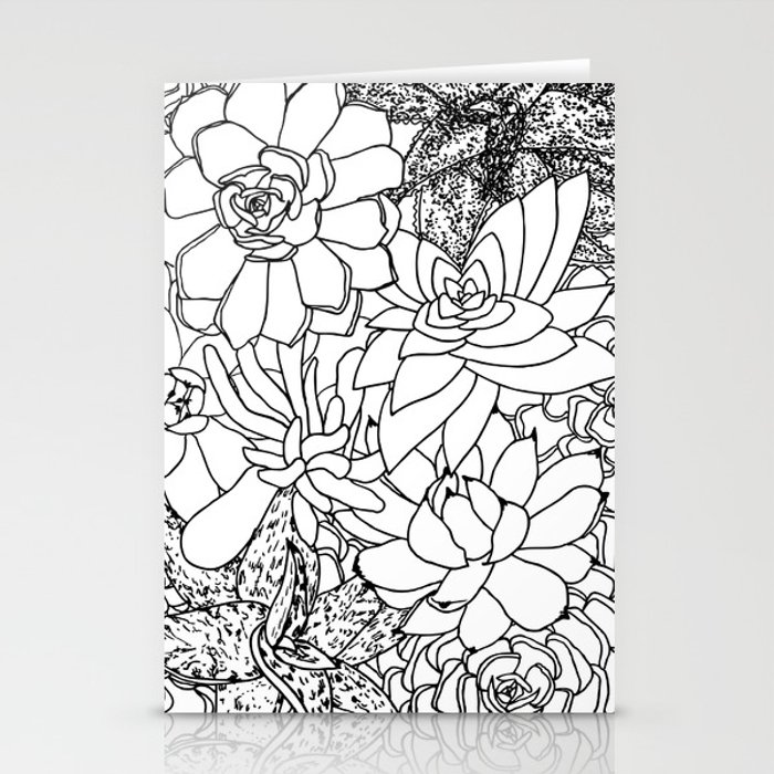 700x700 succulent line drawing stationery cards - Succulent Line Drawing