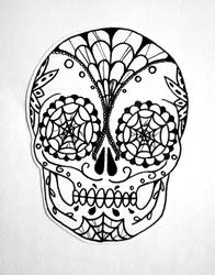 196x250 Sugar Skull - Sugar Skull Black And White Drawing