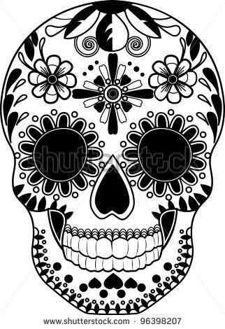 322x470 Sugar Skull Black And White Clip Art Images Pictures - Sugar Skull Black And White Drawing