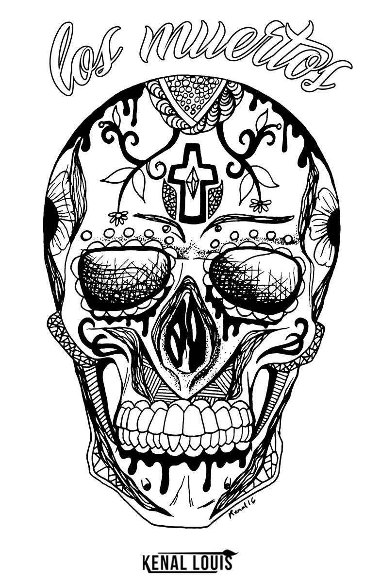 785x1200 sugar skull t shirt artwork day of the dead t shirt collection - Sugar Skull Black And White Drawing