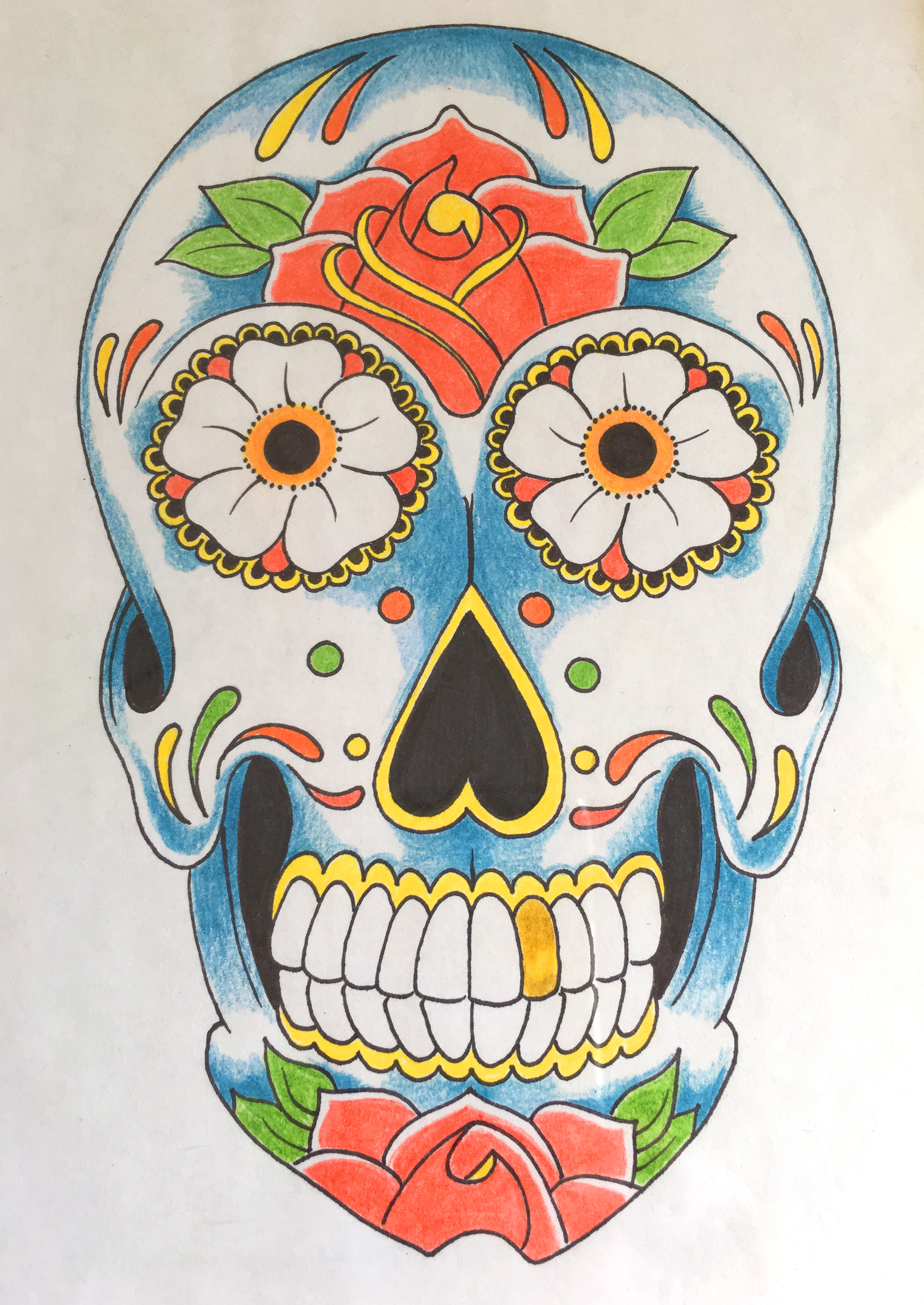 Sugar Skull Drawing at PaintingValley.com | Explore collection of Sugar ...