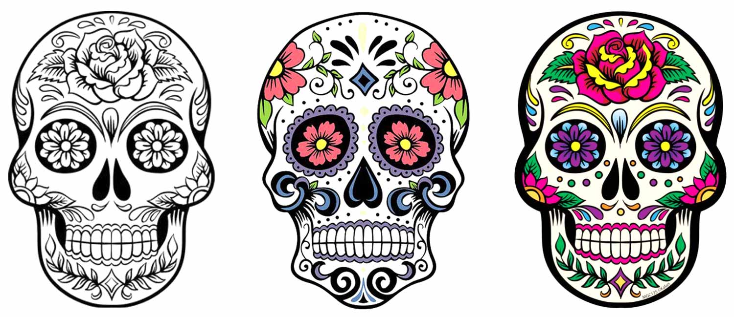 1500x649 Ac Computer Graphics Sugar Skull - Sugar Skull Drawing