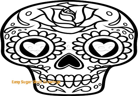 476x333 Easy Sugar Skull Drawings Easy Drawing Skulls Coloring How To Draw - Sugar Skull Drawing Easy