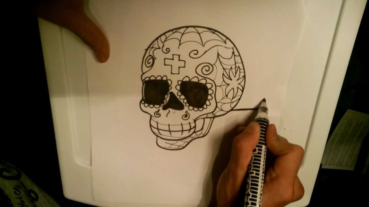 1280x720 How To Draw A Sugar Skull - Sugar Skull Drawing Easy