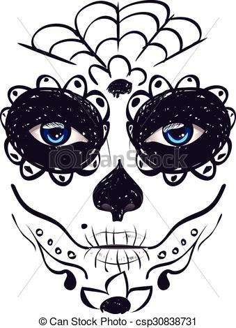 339x470 Day Of The Dead Drawings Easy How To Draw A Sugar Skull Step - Sugar Skull Drawing Easy