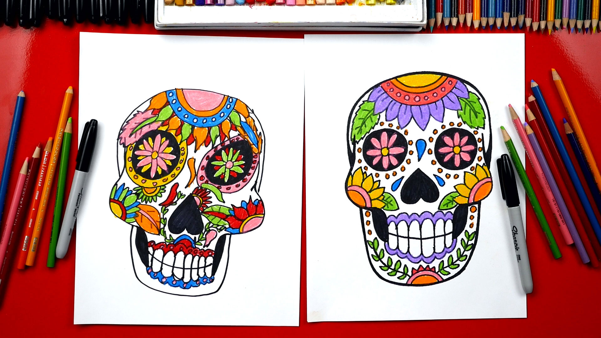 1920x1080 How To Draw A Sugar Skull - Sugar Skull Drawing Step By Step