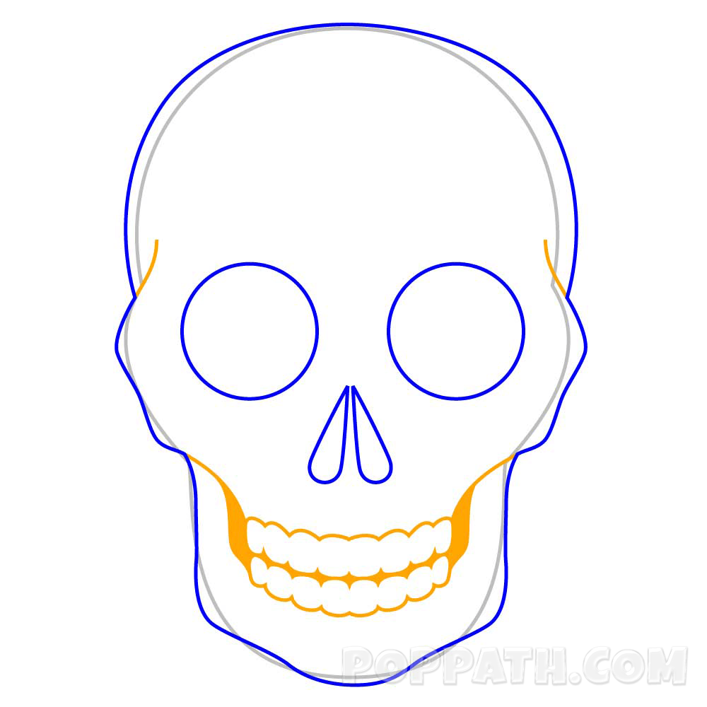 1000x1000 How To Draw A Sugar Skull Pop Path - Sugar Skull Drawing Step By Step