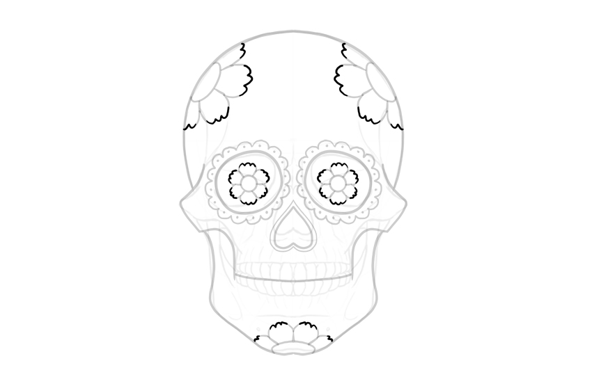 850x532 How To Draw A Sugar Skull - Sugar Skull Drawing Step By Step