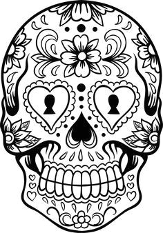 236x338 skull drawing easy dia de los muertos troller us - Sugar Skull Drawing Step By Step