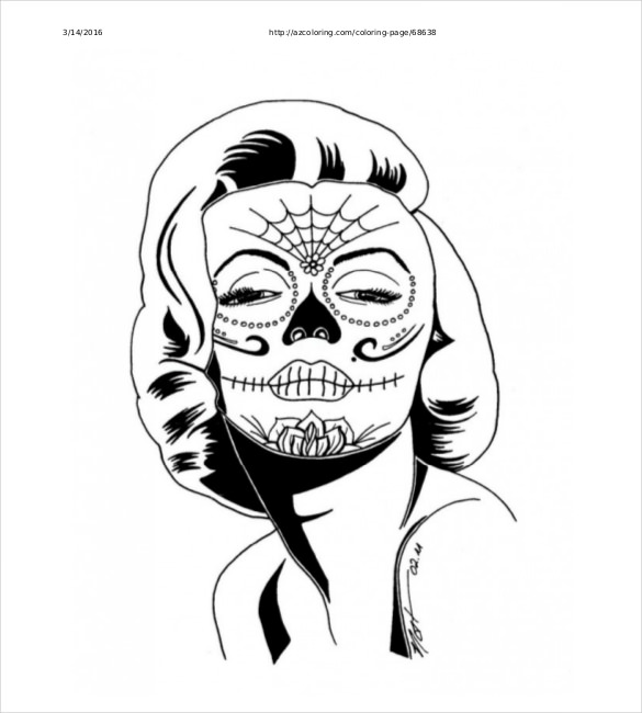 585x650 Skull Drawing Template Free Pdf Documents Download! Free - Sugar Skull Drawing Template