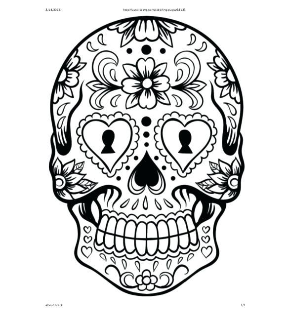 Sugar Skull Drawing Template at PaintingValley.com | Explore collection ...