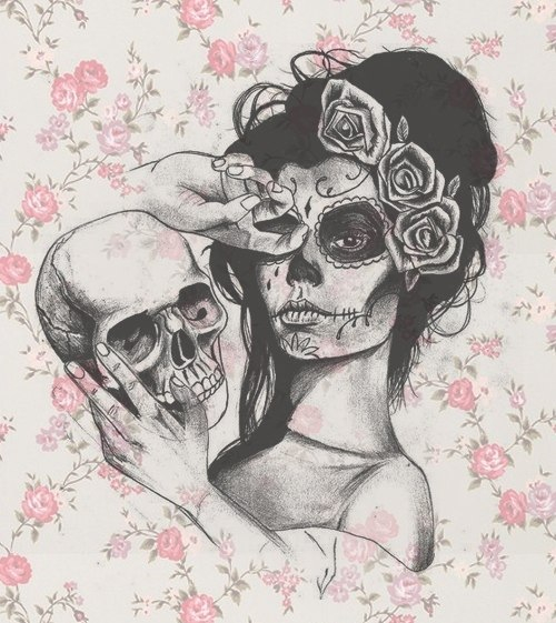 500x561 amy winehouse tumblr discovered - Sugar Skull Drawing Tumblr