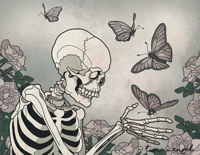 400x311 Flower Skull Drawing Tumblr - Sugar Skull Drawing Tumblr