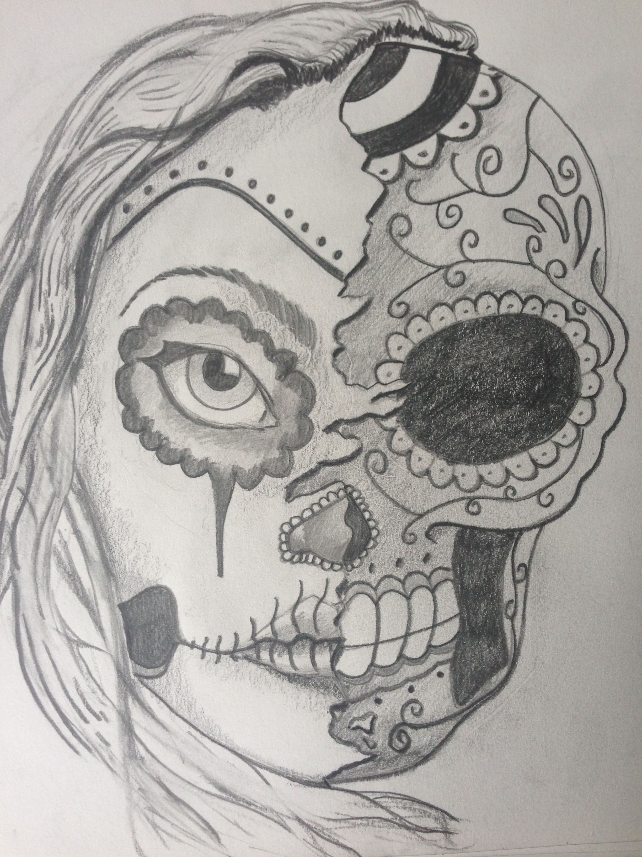 2448x3264 Pictures Of Sugar Skull Face Sketch - Sugar Skull Face Drawing