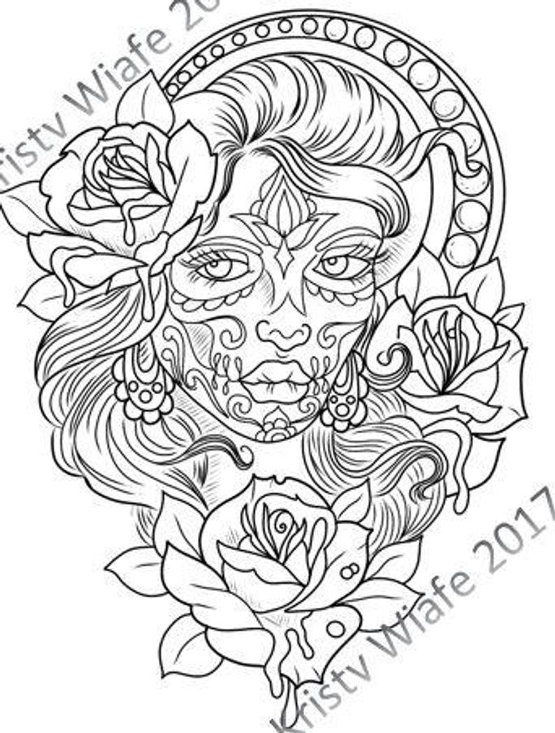 794x1047 Sing Pdf Coloring - Sugar Skull Face Drawing