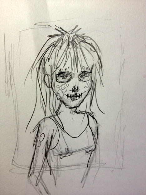 468x624 Sugar Skull Portrait Drawing - Sugar Skull Face Drawing