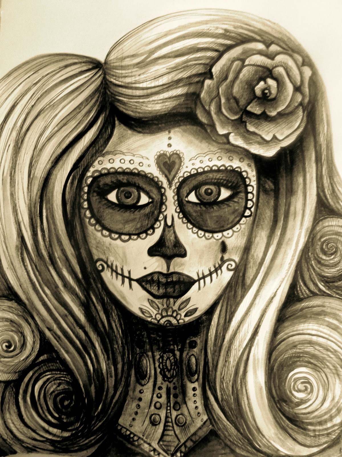 1200x1600 Artist Illustrator Of All Thing Magical And Creative Sugar Skull - Sugar Skull Face Drawing