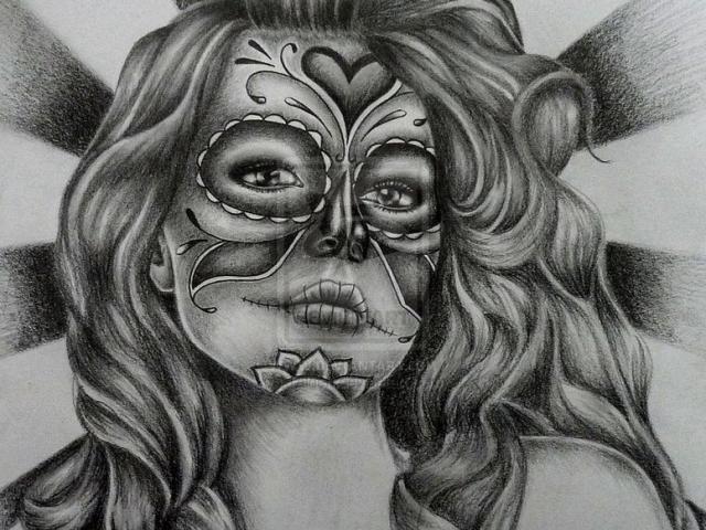 Sugar Skull Face Drawing at PaintingValley.com | Explore collection of ...