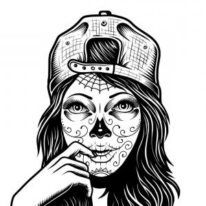 300x300 Dead Girl With Sugar Skulls Gm Orangiausa - Sugar Skull Girl Drawing