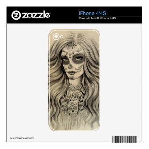 307x307 sugar skull drawing phone tablet laptop ipod - Sugar Skull Girl Drawing