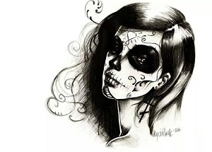 300x215 Sugar Skull Girl Drawings Fine Art America - Sugar Skull Girl Drawing