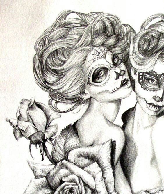564x667 sugar skull girls strange and beautiful art sugar skull art - Sugar Skull Girl Drawing
