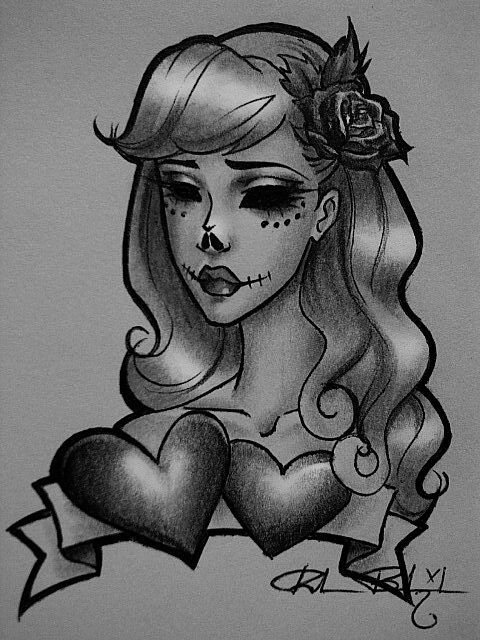 480x640 Sugarskull Girl Ii - Sugar Skull Girl Drawing