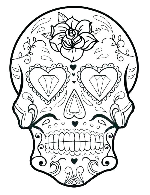 Sugar Skull Line Drawing at PaintingValley.com | Explore collection of ...