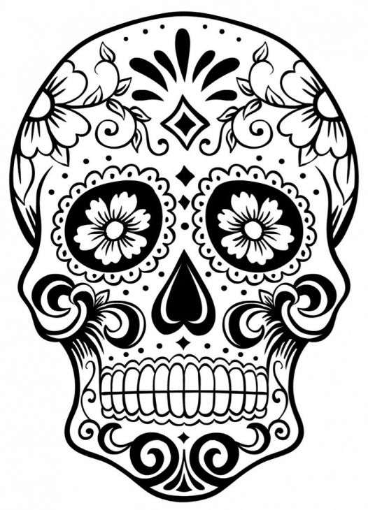 Sugar Skull Line Drawing at PaintingValley.com | Explore collection of ...