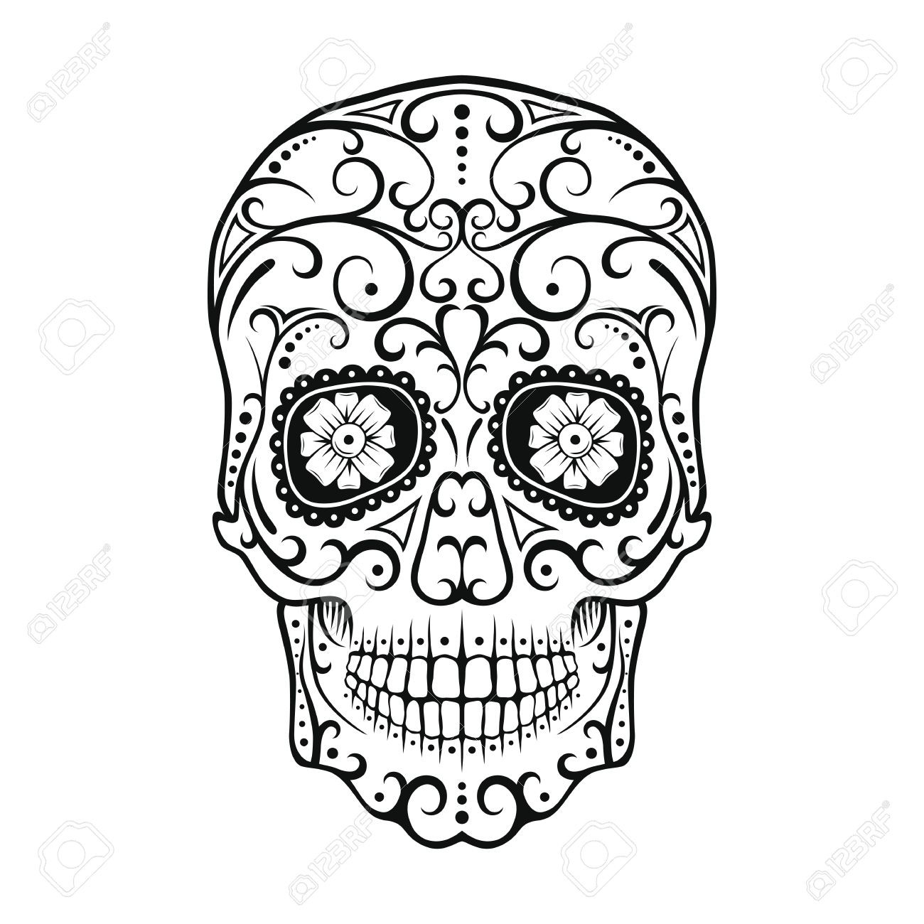 Sugar Skull Line Drawing at Explore collection of