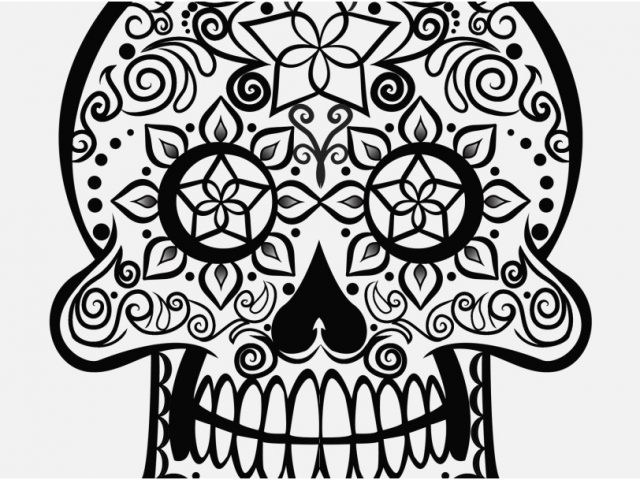 640x480 Pin Up Coloring Pages Collection Sugar Skull Pin Up Drawing - Sugar Skull Pin Up Drawing