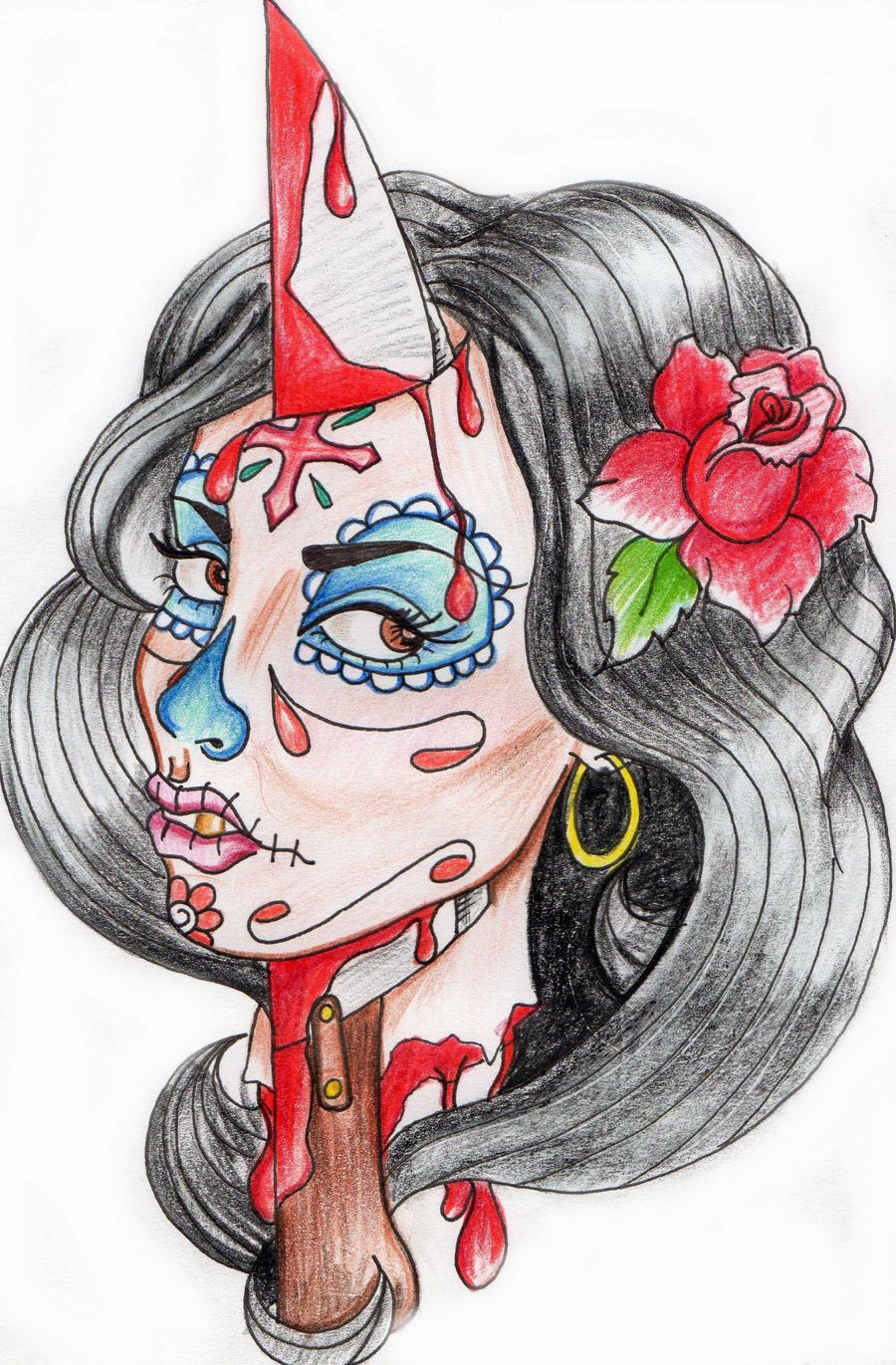 900x1371 Pin Up Sugar Skull Tattoo Designs - Sugar Skull Pin Up Drawing