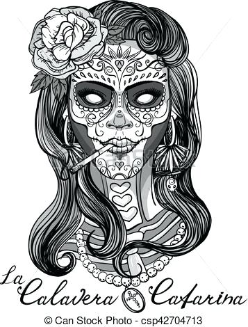 357x470 Sugar Skull Woman Excelsiorgames - Sugar Skull Pin Up Drawing