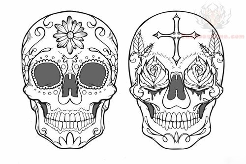 500x333 Mexican Sugar Skull Tattoo Designs - Sugar Skull Tattoo Drawings
