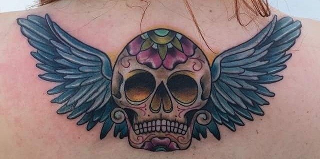 640x318 Colorful Sugar Skull Tattoo Designs And Meanings - Sugar Skull Tattoo Drawings