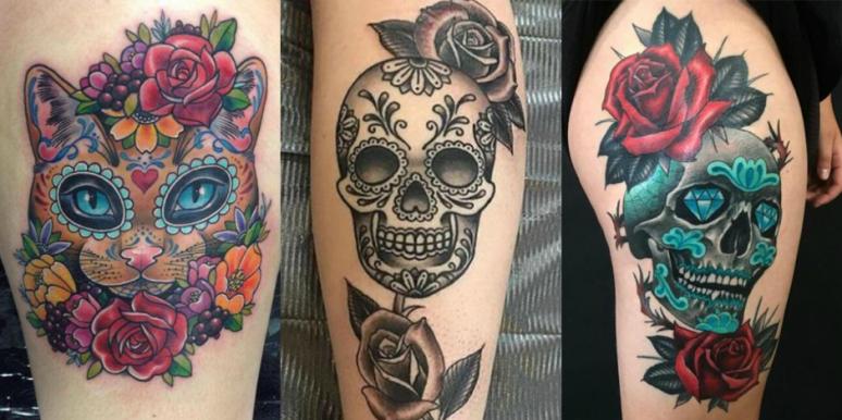 774x386 Best Sugar Skull Tattoo Designs What The Tattoos Mean Yourtango - Sugar Skull Tattoo Drawings