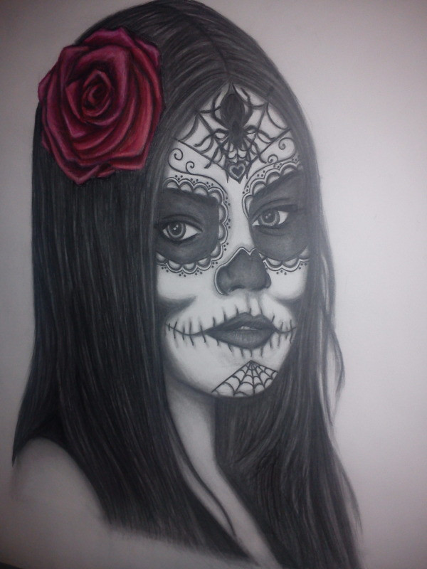 600x800 How To Draw A Sugar Skull Woman How To Draw A Sugar Skull Eas...
