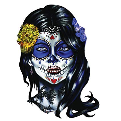 425x425 sugar skull woman sugar face decal sticker set - Sugar Skull Woman Drawings