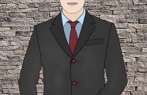 295x190 drawing of faceless man in suit and tie free image - Suit And Tie Drawing