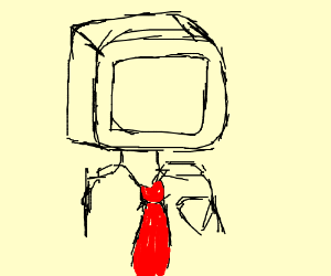 300x250 tv for a head wearing a suit and tie drawing - Suit And Tie Drawing
