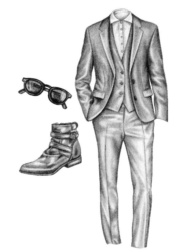 640x863 Suit Image Drawing Drawing Skill - Suit Drawing