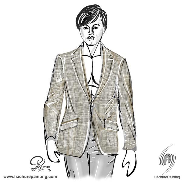 600x600 Young Man With The Suit, Drawing From Front View Tutorial - Suit Drawing