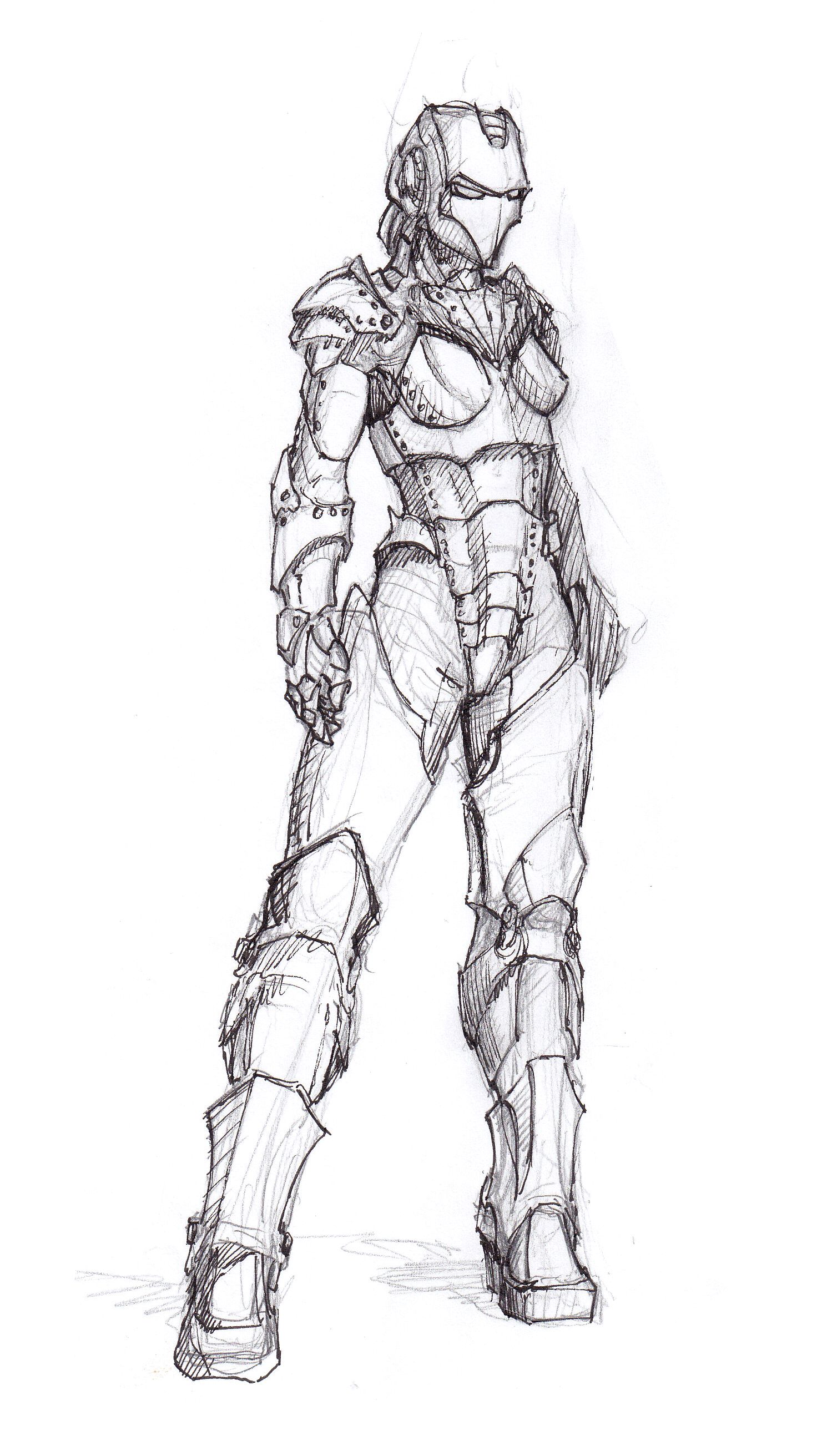 1472x2624 Female Mech Suit - Suit Of Armor Drawing
