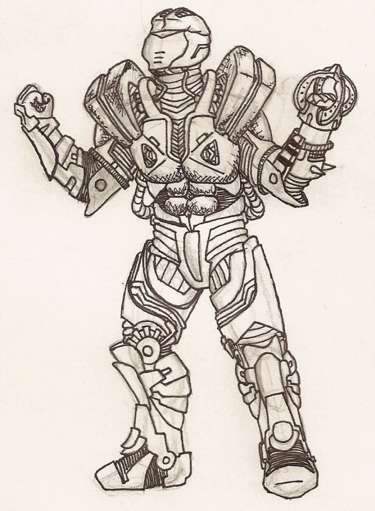 765x1044 robotic power armor suit - Suit Of Armor Drawing